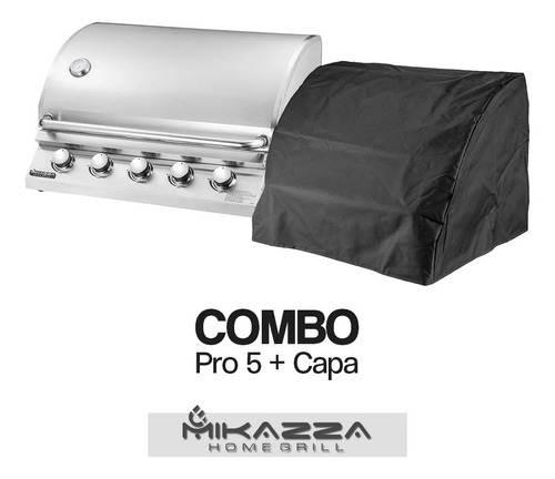 Churrasqueira Americana À Gás Embutir Mikazza Pro 5 +capa