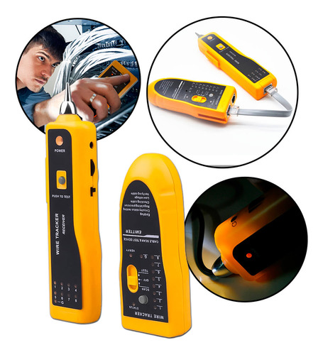 Kit Localizador De Rede E Cabos Rj45 Rj11 Com Led