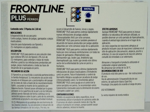 Imagen 2 de 2 de Fronline Plus 3 Pipetas Perro 20-40 Kg