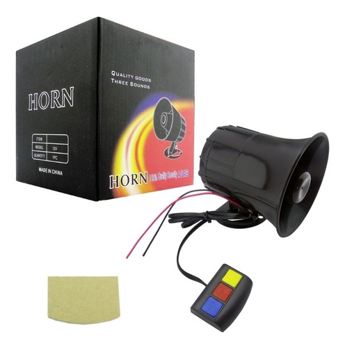 Imagen 4 de 5 de Sirena Bocina Alarma Policía 3 Tonos 12v 30w Autos