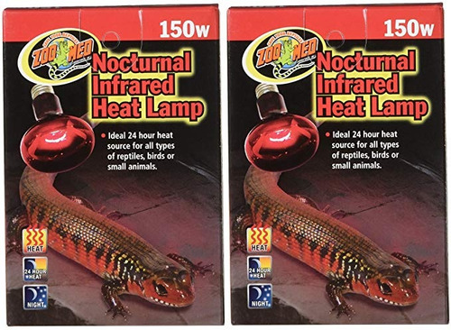 Zoo Med (2 Pack) Lámpara De Calor Infrarrojo Red, 150 Watts