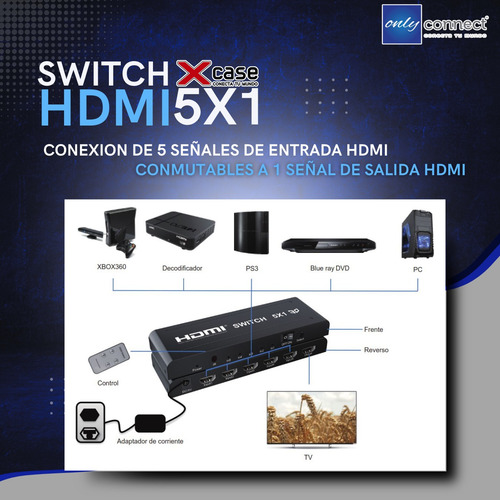 Switcher Xcase Hdmi 5x1 De Metal