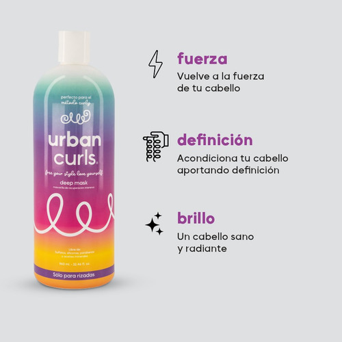 Tratamiento Mascarilla Cabello Urban Curls Deep Mask 960 Ml
