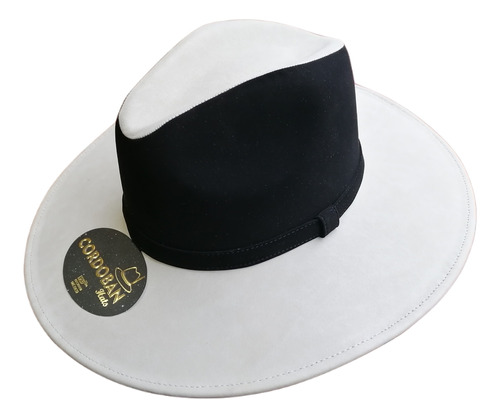 Sombrero Fedora Indiana Blanco Negro Ajustable Casual Buck 