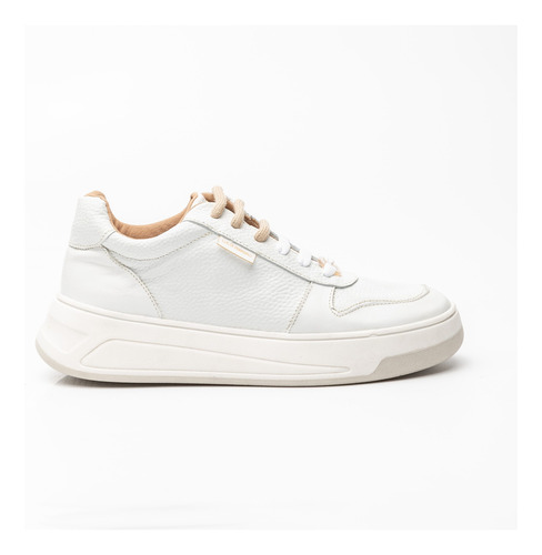 Zapatillas Mujer Lucia Febrero Cuero Vacuno Blanco