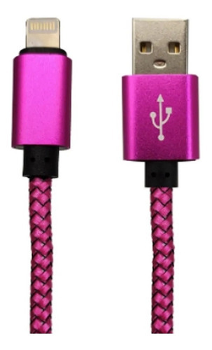 Cable Cargador Usb Gtc Compatible iPhone iPad 1mt (#103) Color Rosa