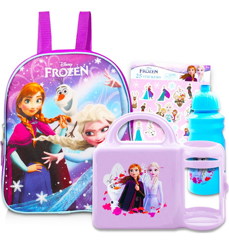 Disney Frozen Mini Mochila Y Lonchera Con Pegatinas, 11  (ju
