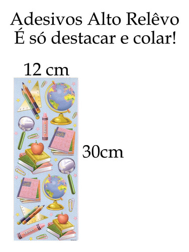 Imagem 2 de 3 de Adesivo Alto Relevo Escola Scrap Book