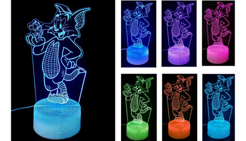 Craft Tom And Jerry Illusion Lampara Noche 3d Niño 7