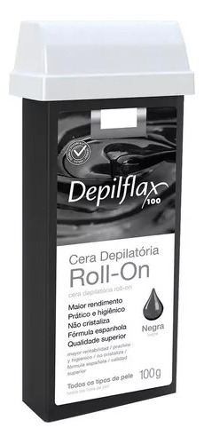 Cera Depilatoria Depilflax Roll On Negra