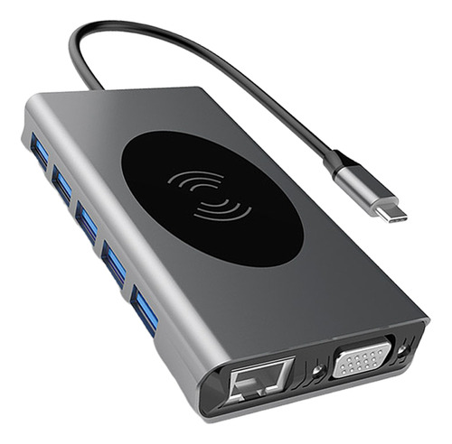 Estación De Acoplamiento Tipo C Hub Pd Con Carga Usb 3.0 Vga