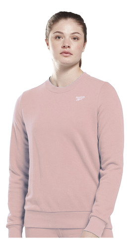 Buzo Reebok French Terry Crew Mujer Training Rosa