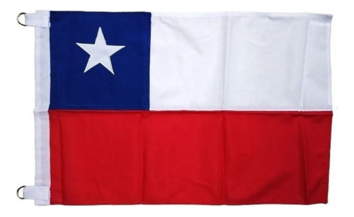 Bandera Chilena 60x90 Cm Estrella Bordada Reforzada