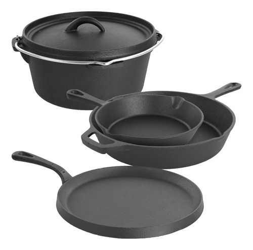 Juego De Utensilios De Cocina De Hierro Fundido 5 Piezas Neg