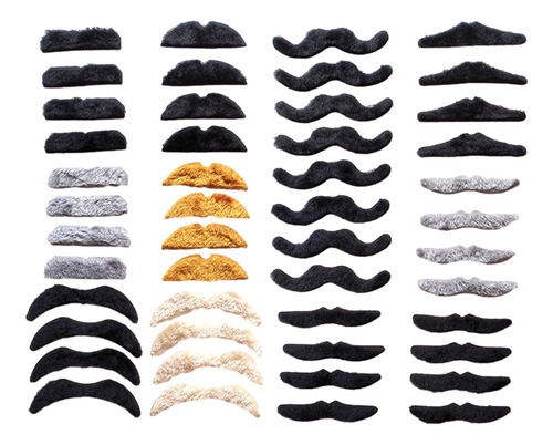 48 Piezas De Bigotes Falsos, Bigotes Falsos Disfraz De