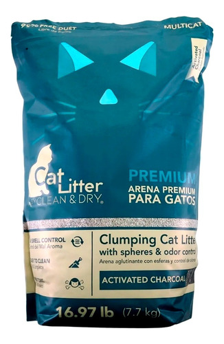 Arena Para Gato Cat Litter Premium Carbón Activado 15.4 Kg x 15.4kg de peso neto