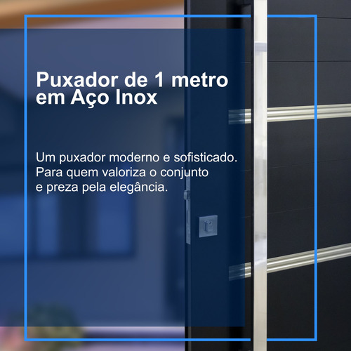 Porta Pivotante De Aluminio Com Puxador De 1 Metro Wt