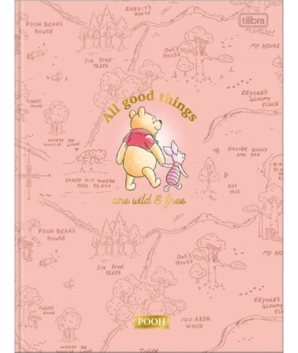 Caderno Pooh Brochurão Capa Dura 80 Folhas Tilibra