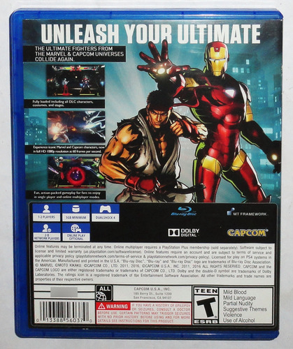 Ultimate Marvel Vs Capcom 3 Ps4 Español Fisico - Mg (Usado)
