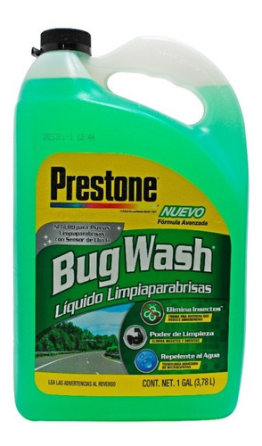 Liquido Limpia Parabrisas Prestone Bug Wash 3.78l