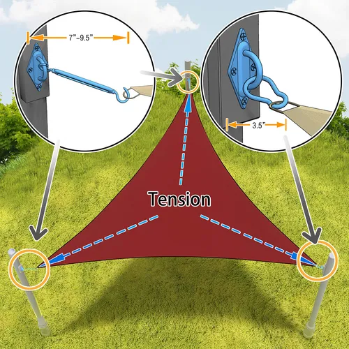 Amgo Juego De Herramientas Para Toldo Tipo Vela Triangular,