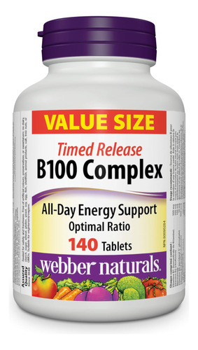 Webber Naturals Vitamina B100 Complejo Liberacion De Tiempo,