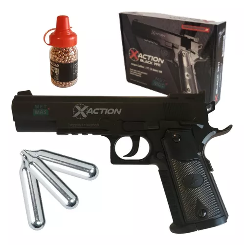 Pistola Aire Comprimido Co2 Fox Colt 1911 Replica + Kit