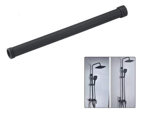 Tubo Extensión Para Columna Ducha 30cm Negro Mate Fk