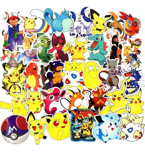 Stickers Calcomanias Pokemón Pack 27 Unidades