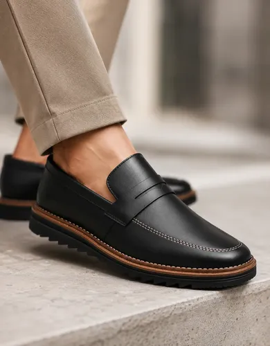 Mocassim Masculino Sapato Social Sola Tratorada Casual - R$ 58,1