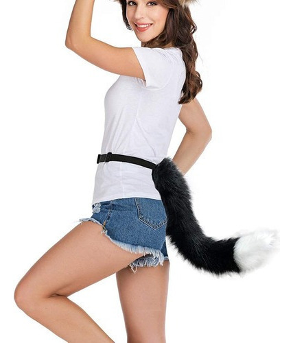 Disfraz De Zorro Lobo Con Orejas Y Cola De Gato Peludo