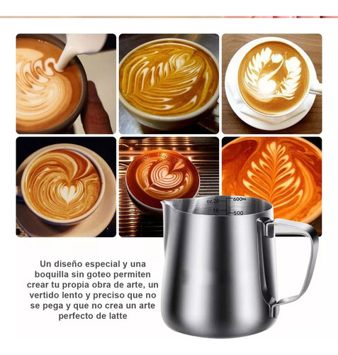 Leche Café Latte Nave Taza Jarra Para Espumar Cocina 600ml