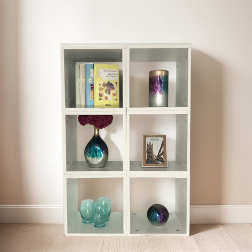 Librero Decomobil Alicent Organizador Minimalista 6 Estantes Color Blanco