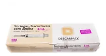 Comprar Seringa Descartável 3ml Com Agulha 25x0,7mm 100 Seringas