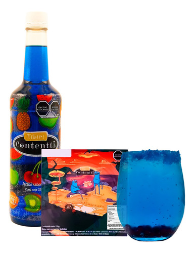 Tíbiri Contentti Kit Bebida Azulito Escarchado Soda 3 Pzs