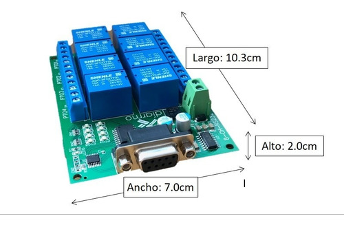 Imagen 2 de 3 de Tarjeta De Control Y Automatización Domótica Rs232 A Relevos