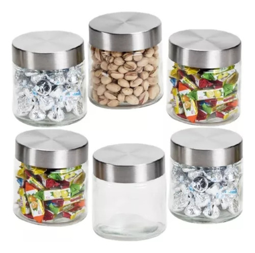 Set De Frascos Recipiente De Vidrio Con Tapa