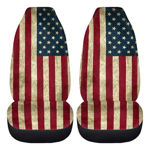 Xoenoiee Vintage American Flag Car Seat Cover For Front Sadd