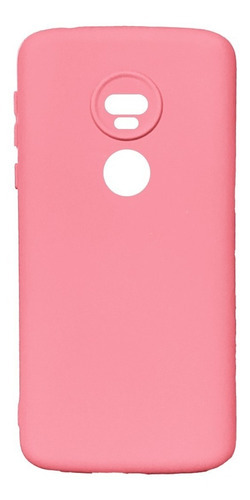 Capa Silicone Flexivel Proteção Câmera Para Motorola Moto G7 Cor Rosa Liso