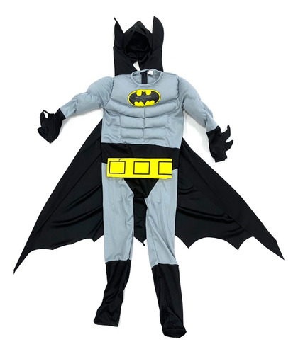 Disfraz De Batman Gris Con Músculos Talles S - M - L 