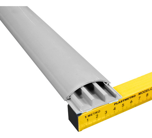 6 Canaletas Piso Pvc 52x14mm Fita Cinza 2m Hellermann Tyton