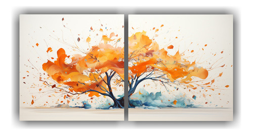 120x60cm Cuadro Abstracto Árbol Tropical Diseño Moderno Co