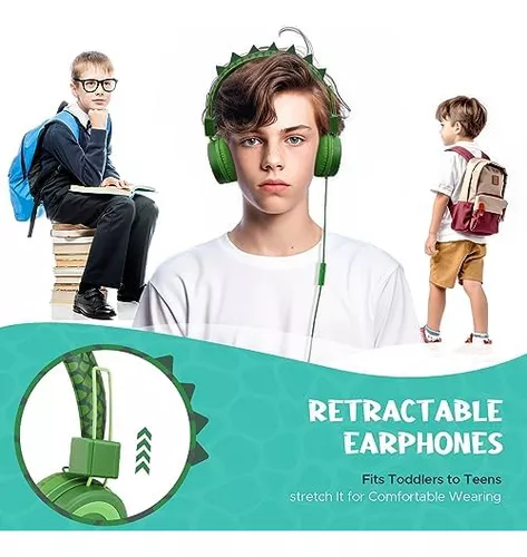  QearFun Auriculares de dinosaurio para niños y niños