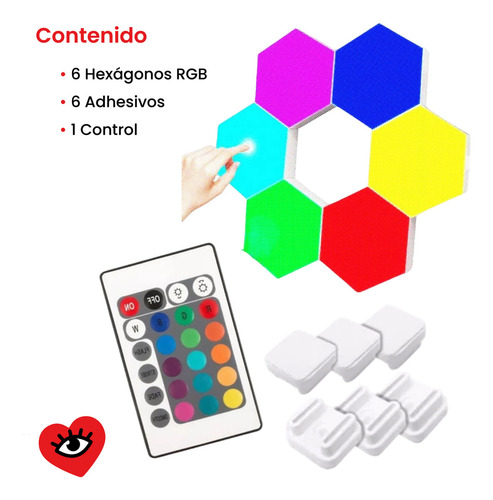 Combo Tira Luz Led 5050 + Luz Led Modular Hexagonal Rgb