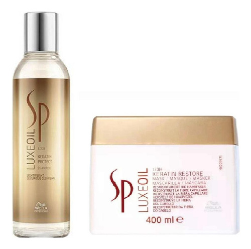 Kit Shampoo 200ml E Máscara 400ml Wella Sp Luxe Queratina