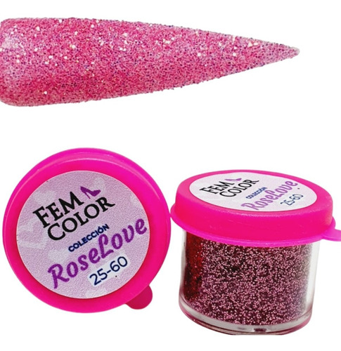 Gibre Glitter Decoracion Uñas Nails Pink 25-60 Femcolor