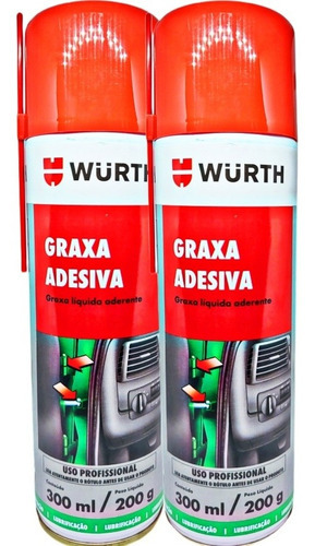 Graxa Adesiva Wurth Spray Lubrificante Líquido W-max 2 Unid
