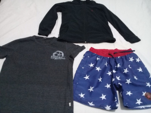 Combo Campera + Remera + Bermuda Niños Nº8 Como Nuevos