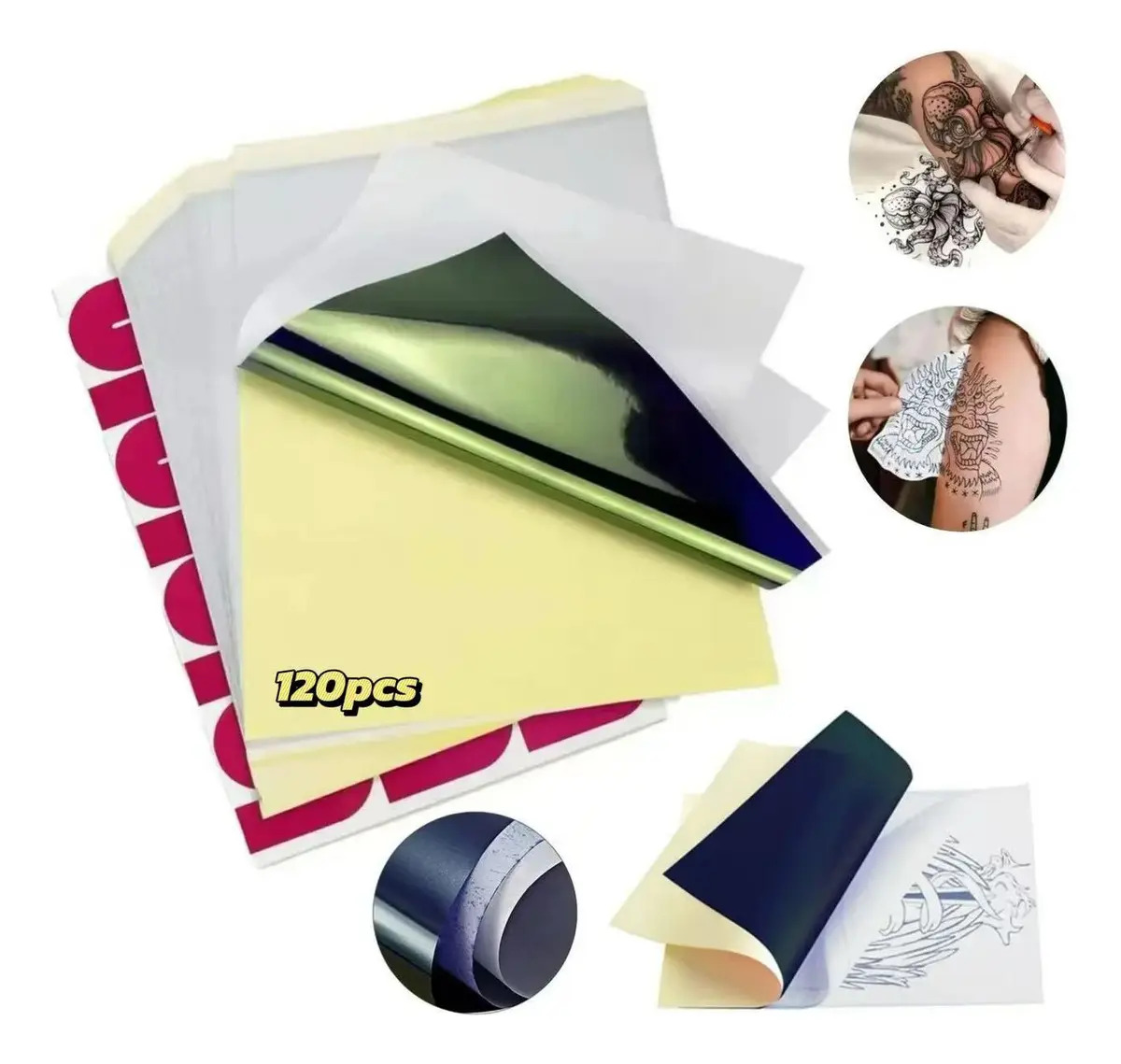 Genérica A4 120hojas Papel Hectográfico Transfer Stencil Para Tatuar Tattoo Para Impresora Térmica