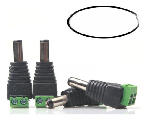 Led De 50 Pcs Hombre 2.1x5.5mm Dc Plug Jack Adaptador Conect